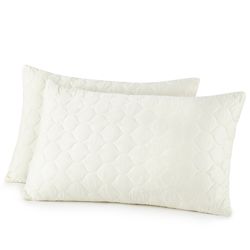 Organic cotton quilted pillow protectors