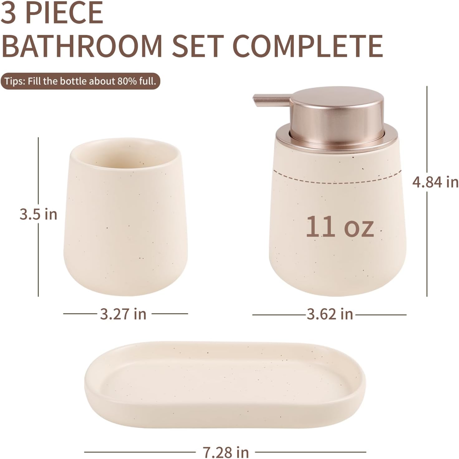 Modern 3-Piece Foaming Bathroom Set — Recycled Ceramic