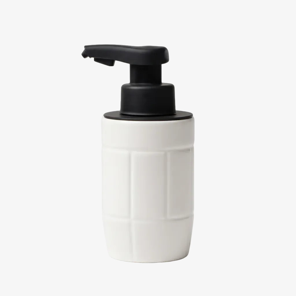 Eco-brutalism recycled-ceramic automatic foaming soap dispenser