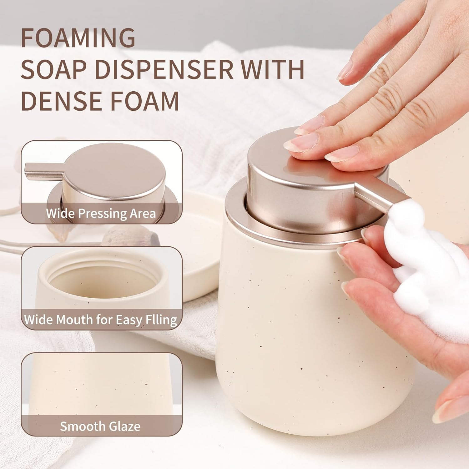 Modern 3-Piece Foaming Bathroom Set — Recycled Ceramic