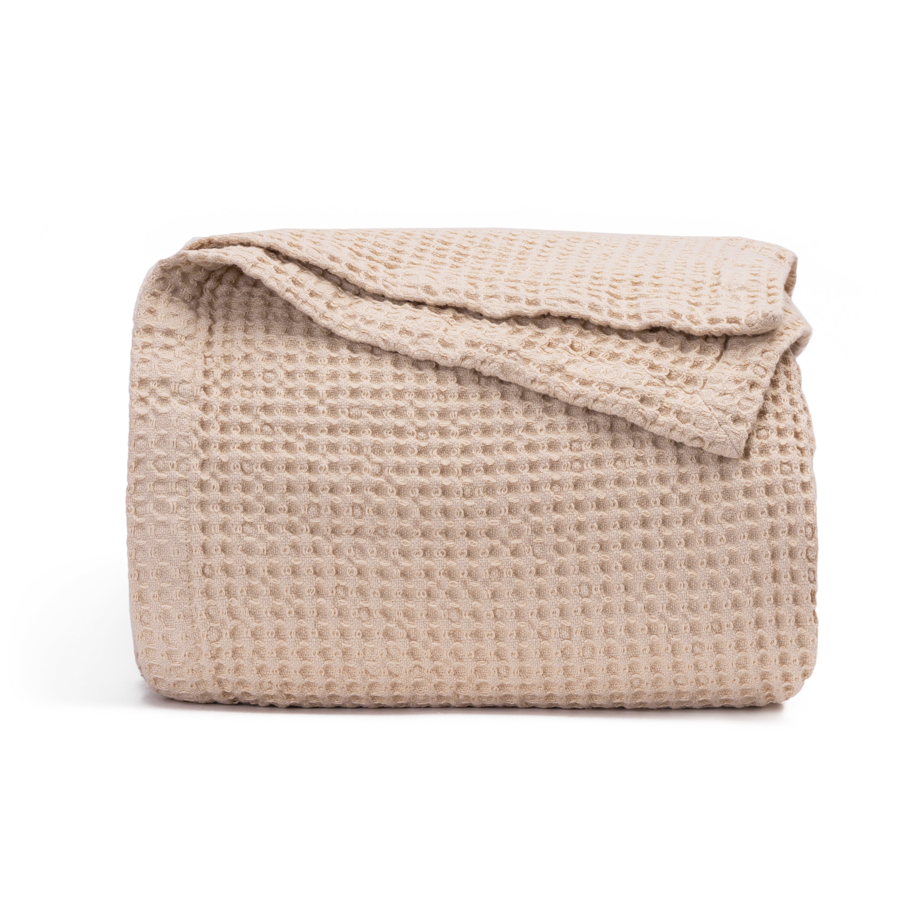 Waffle weave cotton blanket