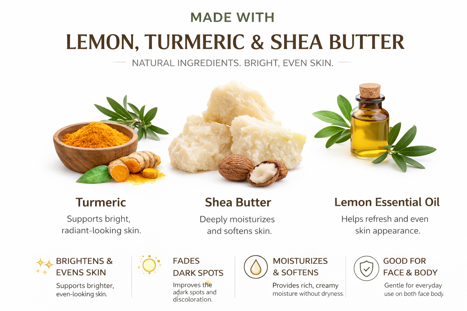 Lemon Turmeric Shea Butter Bar Soap
