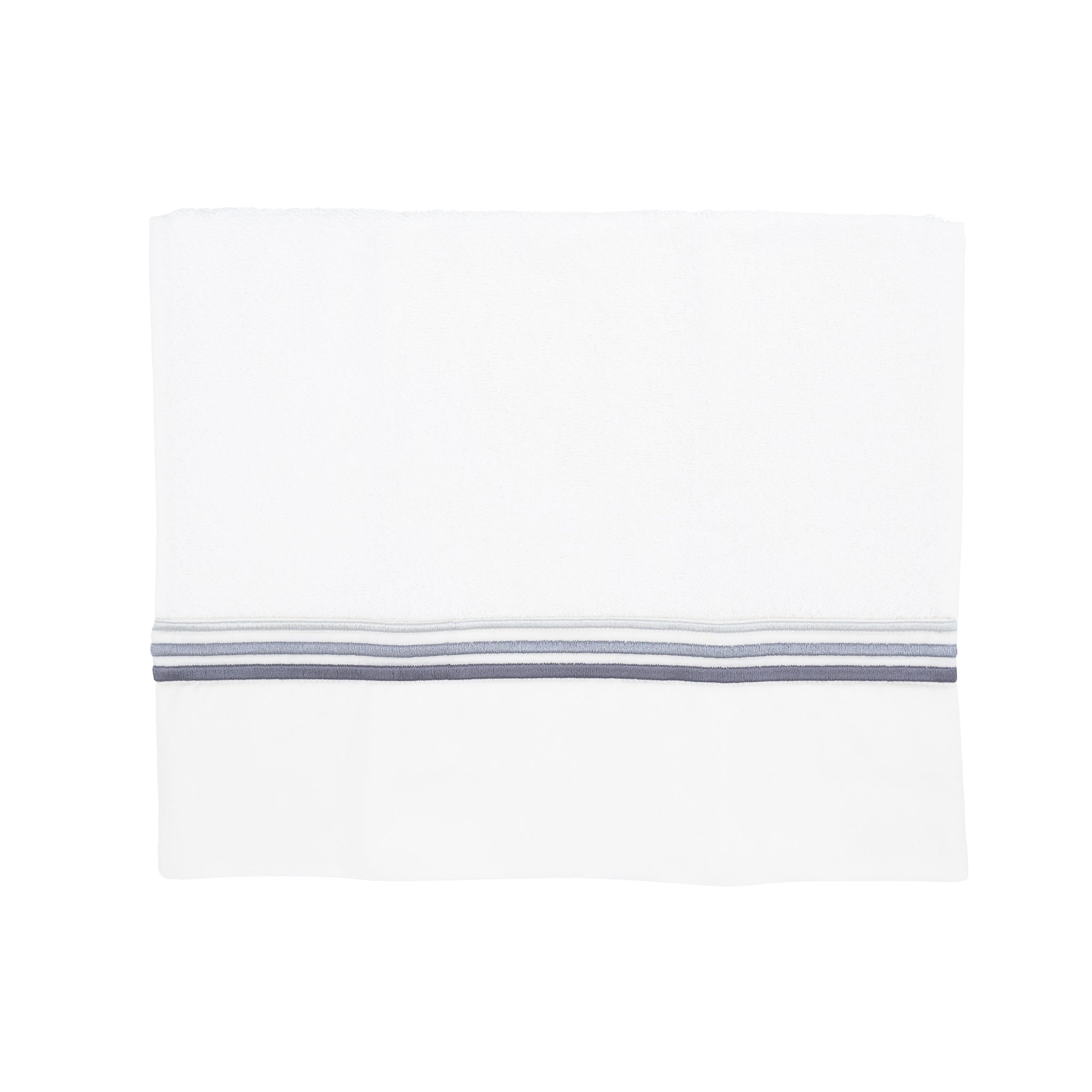 Gray Stripe French Border Guest Towels — Set of 2