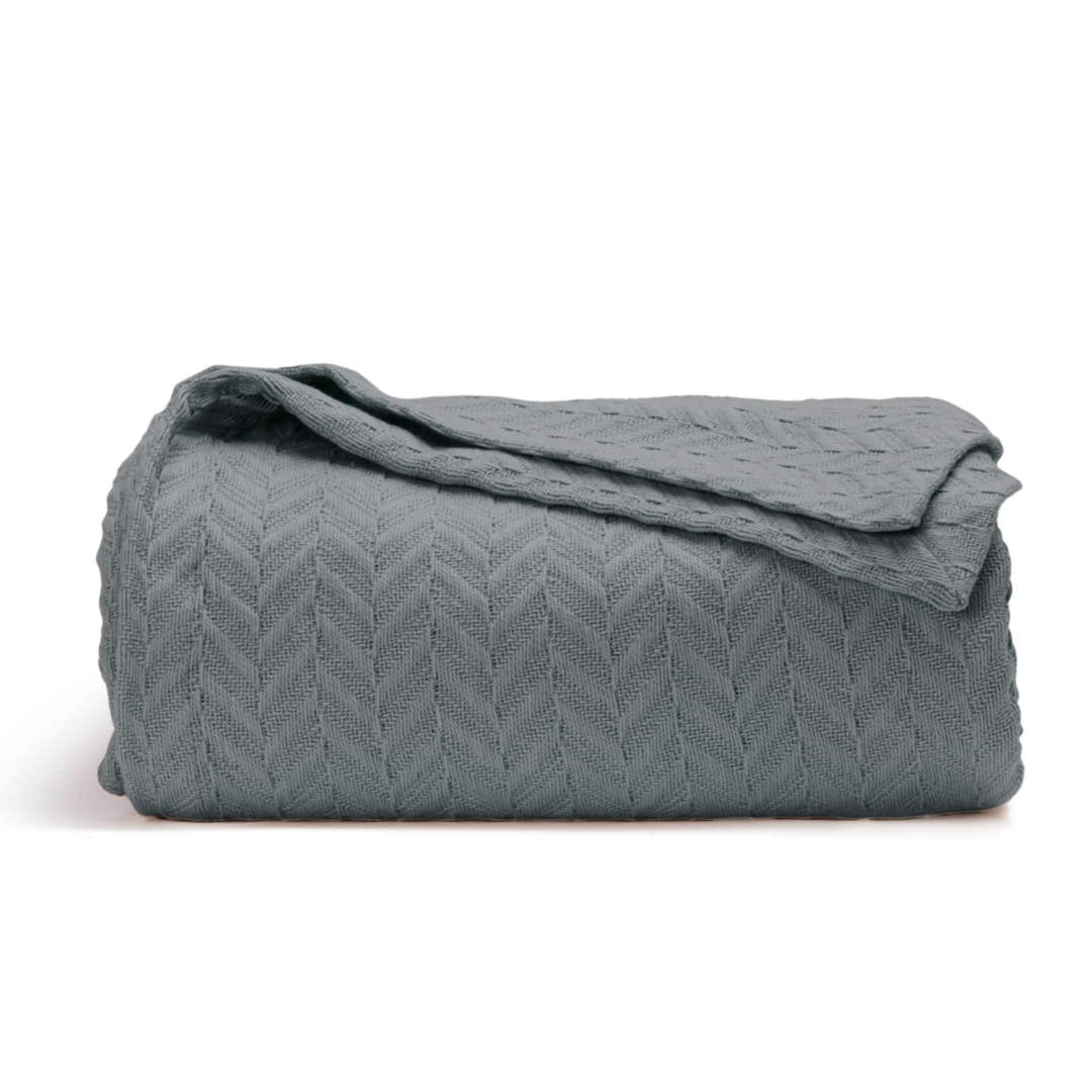Herringbone cotton blanket
