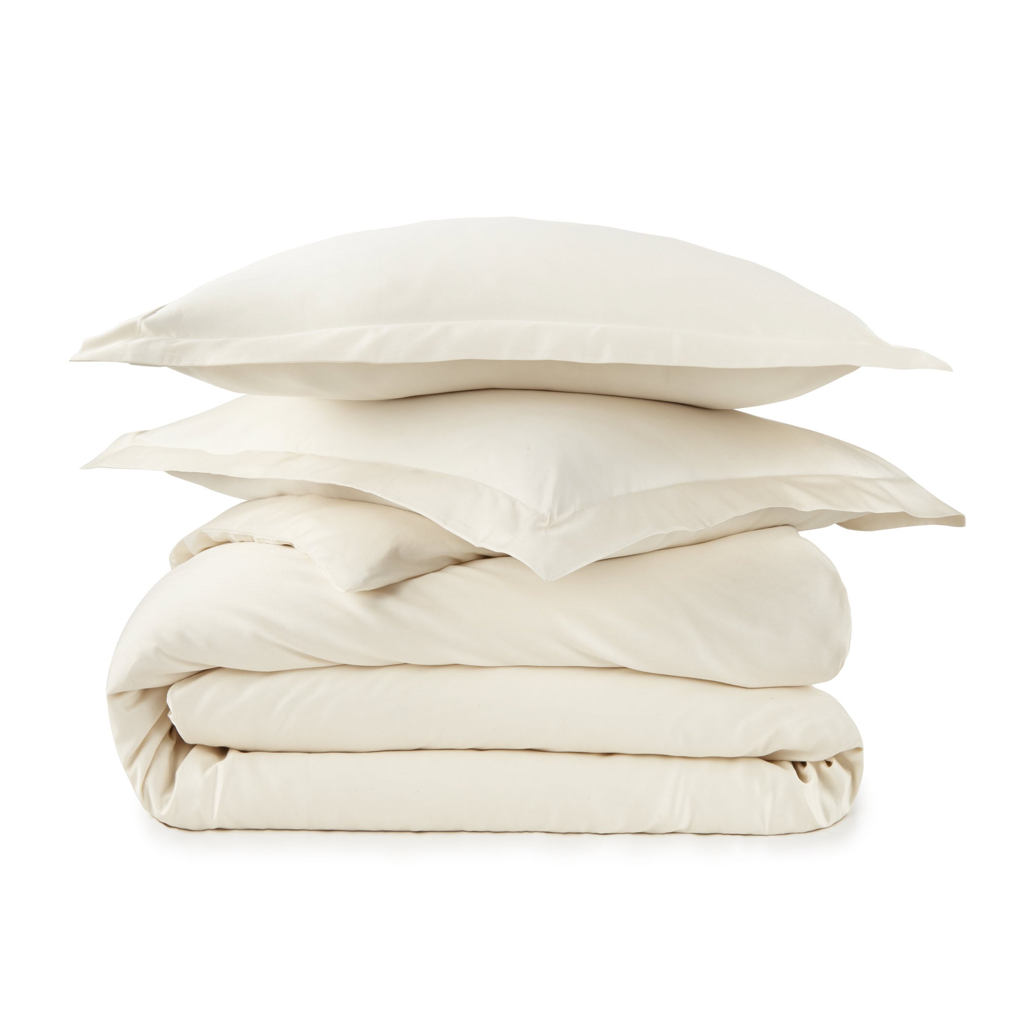 500 thread count organic cotton sateen duvet cover on a bed