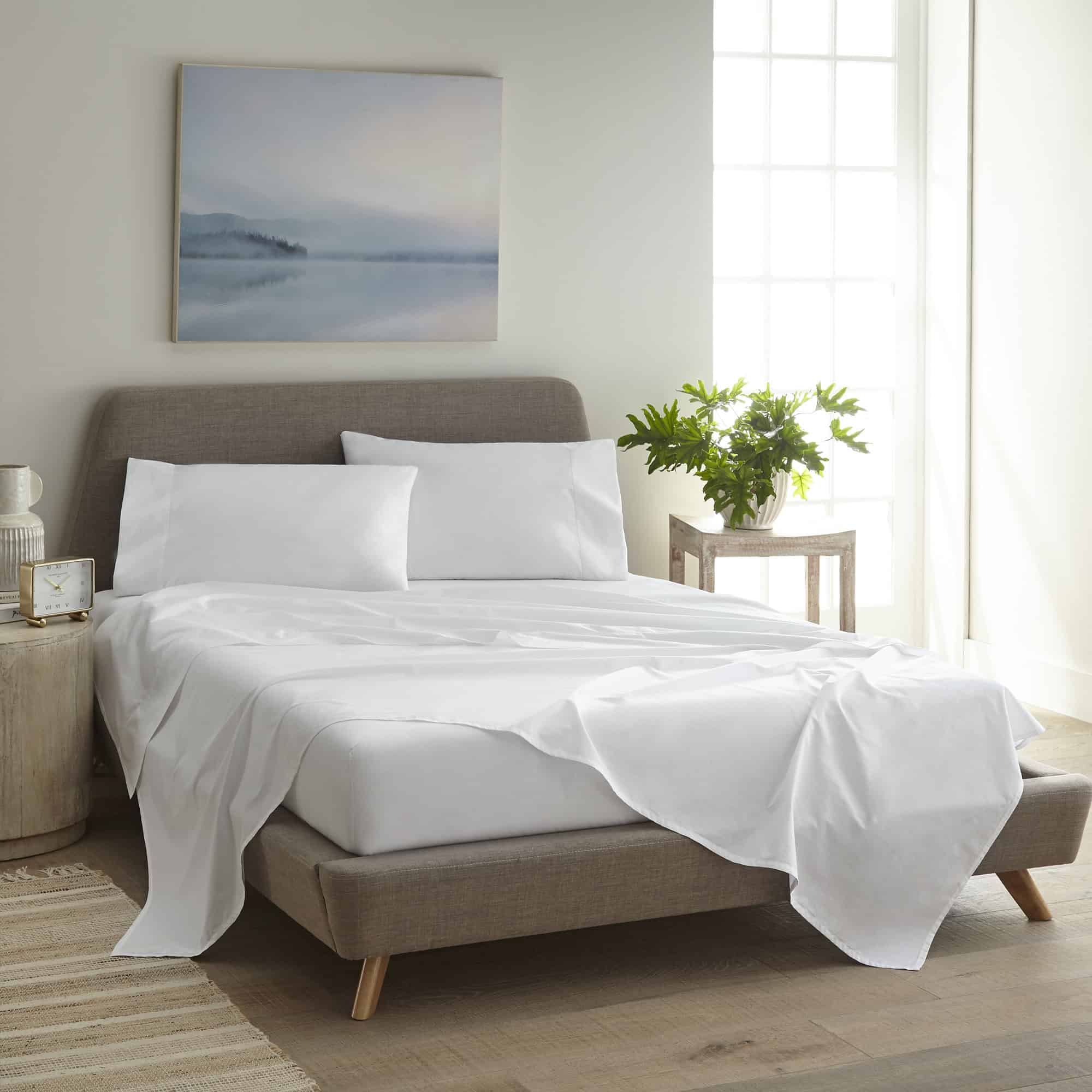 Organic Percale Sheet Set — Picot Embroidery (270TC)