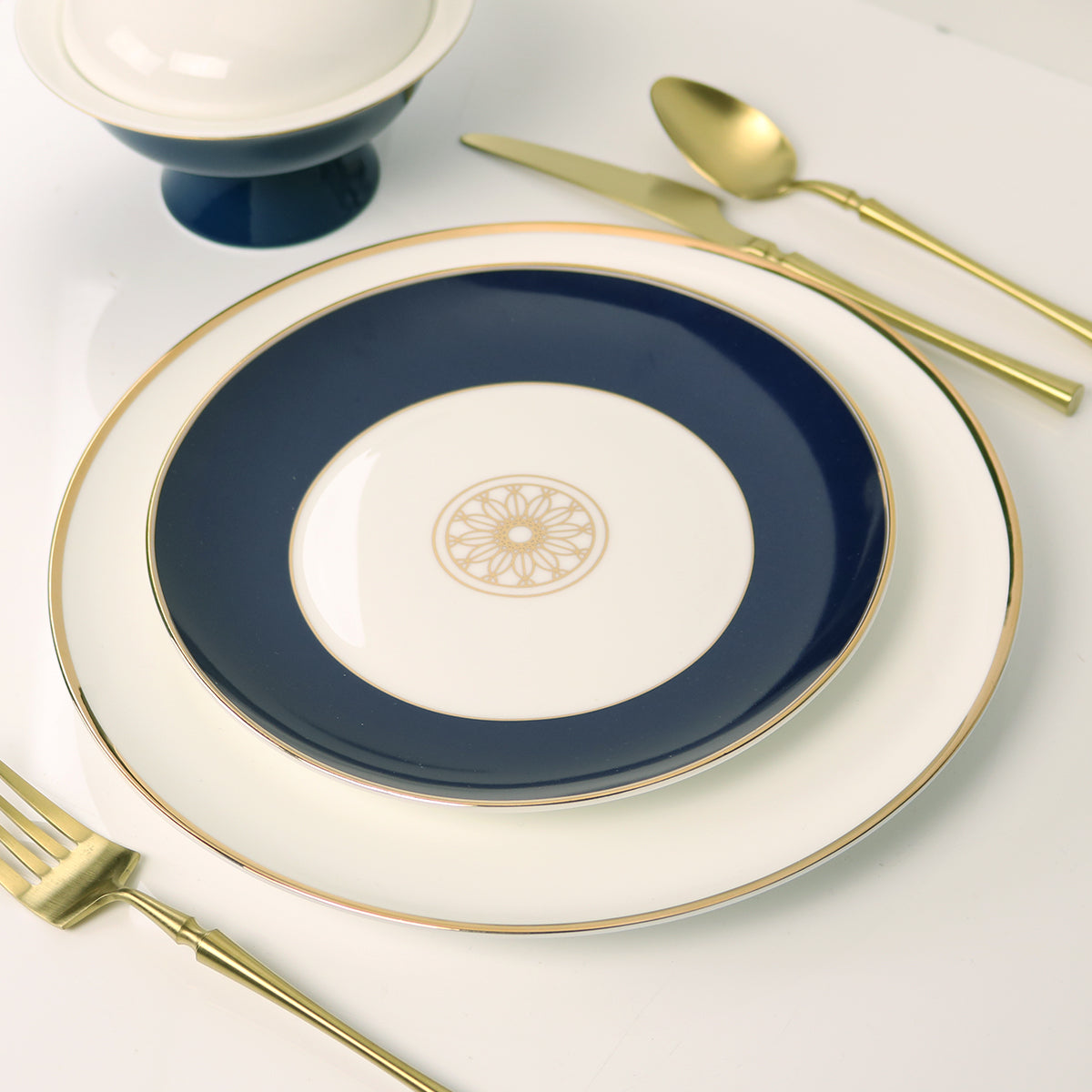 Sapphire Jewel Salad Plates — Set of 4
