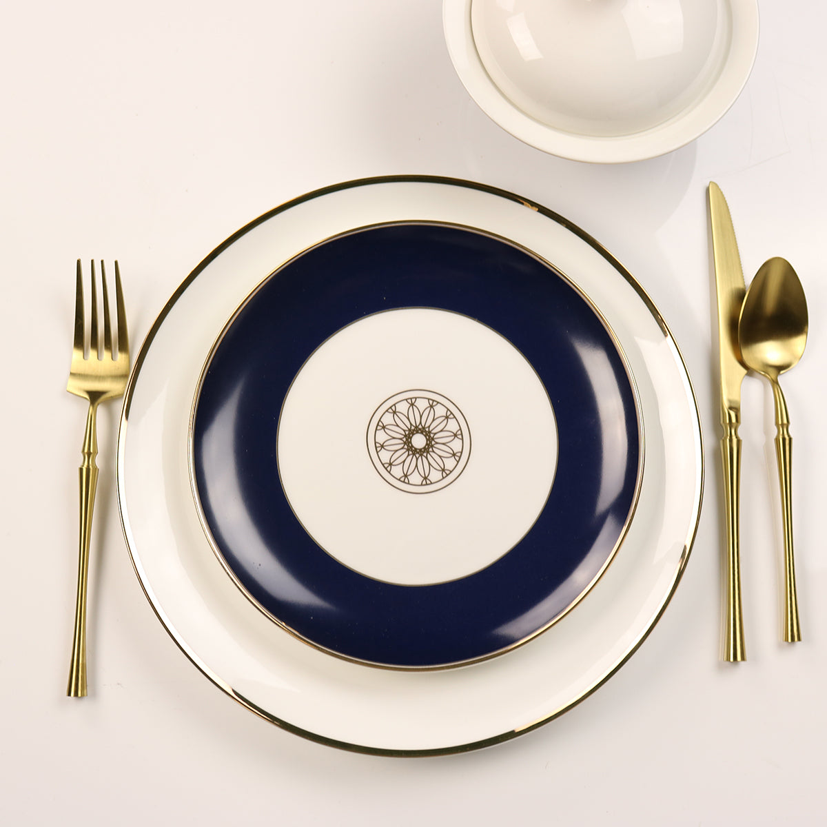 Sapphire blue jewel salad plates, set of four