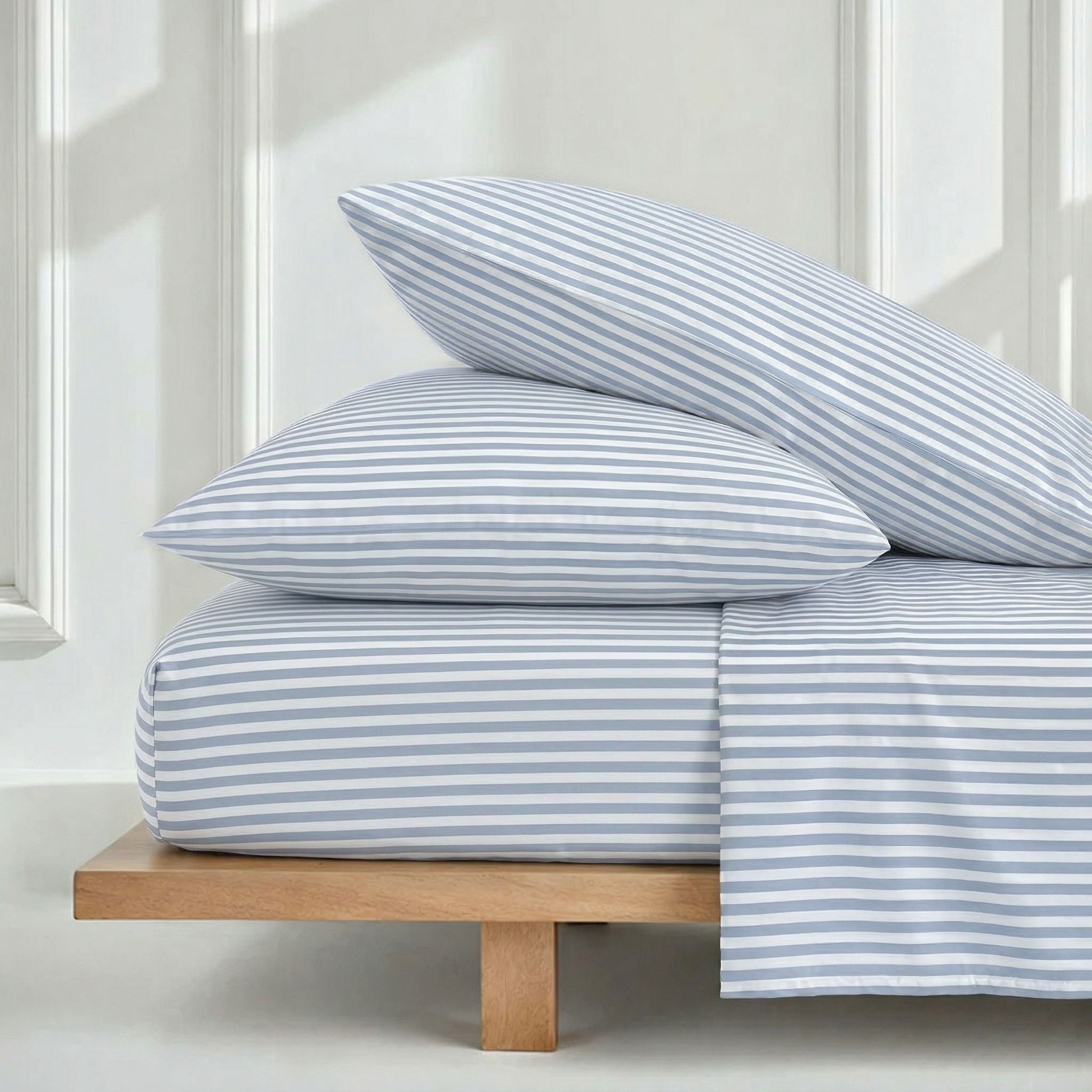 Luxe Australian cotton sateen sheet set on a bed